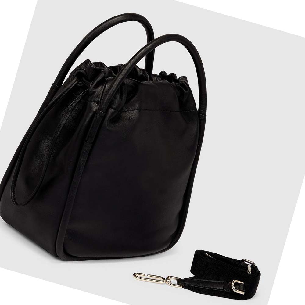 Women's Ecco Contact Drawstring Handbag Black | Canada 331ZUT